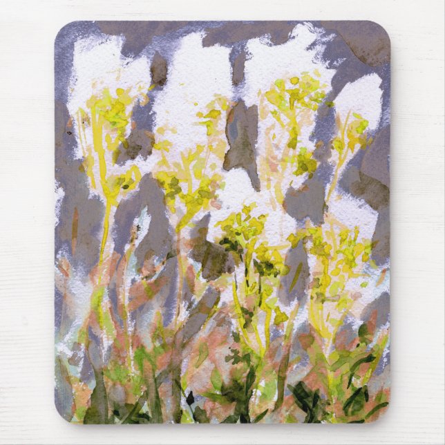 Meadowsweet flowers watercolor mouse pad (Front)