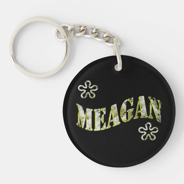Meagan, Ladies Name Logo, Key Ring (Front)