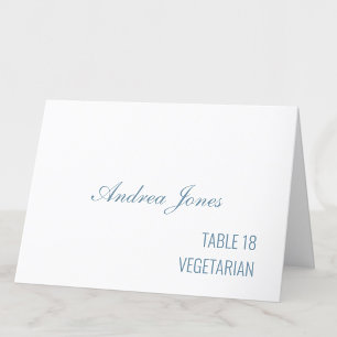 Meal Choice Guest Name Dusty Blue Place Card