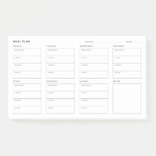 Meal Plan Weekly Planner Post-it Notes