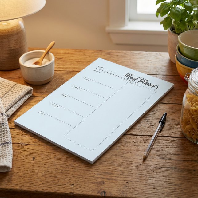 Meal planner notepad (Weekly Meal Planner Notepad with Shopping List)