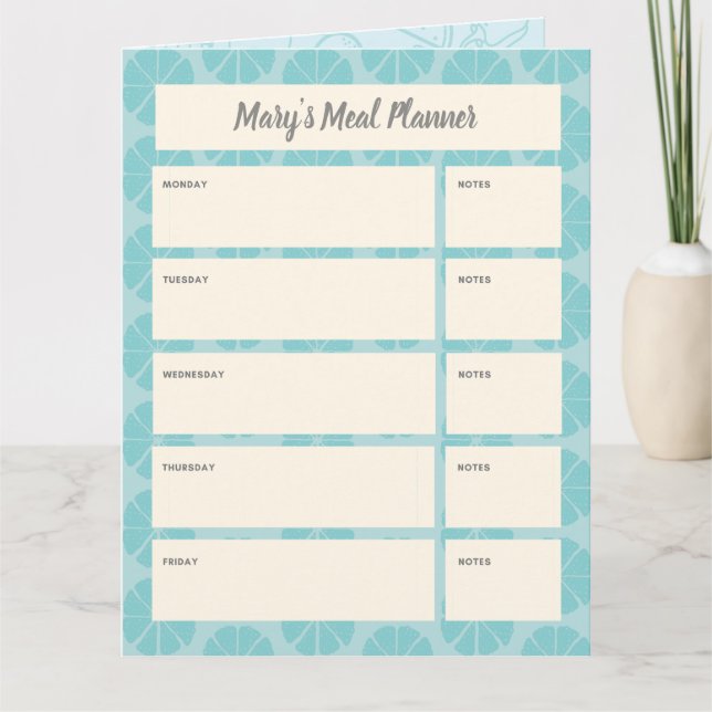Meal Planner | Shopping List Download Card (Front)