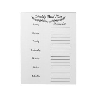 Meal Planning  Notepad