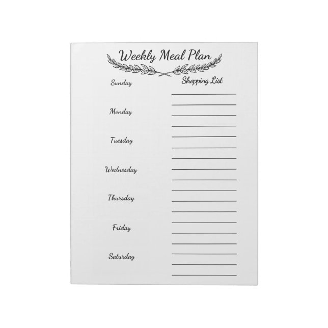Meal Planning  Notepad (Rotated)