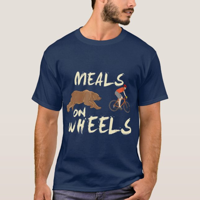 Meals on Wheels Cycling  Nature Design For Biker T-Shirt (Front)