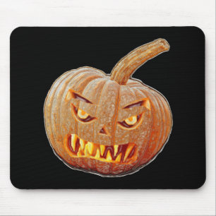 Mean and Ugly Pumpkin Face Mouse Pad