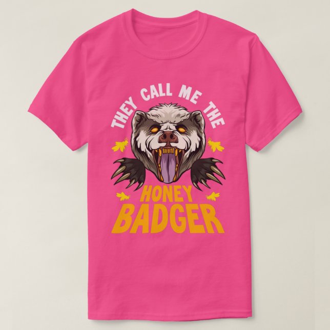 Mean Angry Snarling Honey Badger T-Shirt (Design Front)