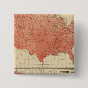 Mean annual temperature, Hypsometric sketch 15 Cm Square Badge