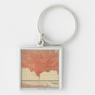 Mean annual temperature, Hypsometric sketch Key Ring