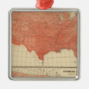 Mean annual temperature, Hypsometric sketch Metal Tree Decoration