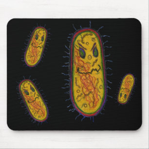 Mean Bacteria Cartoon Character Mouse Pad