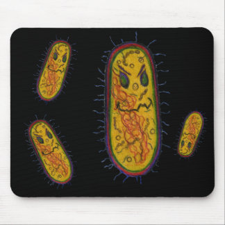 Mean Bacteria Cartoon Character Mouse Pad
