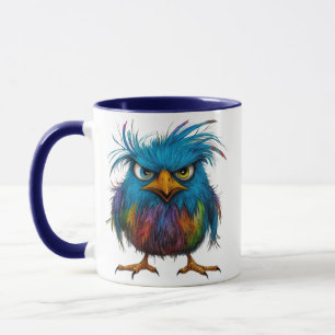 mean bird face mug