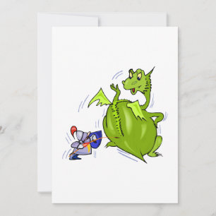 Mean Dragon Poked by Knight