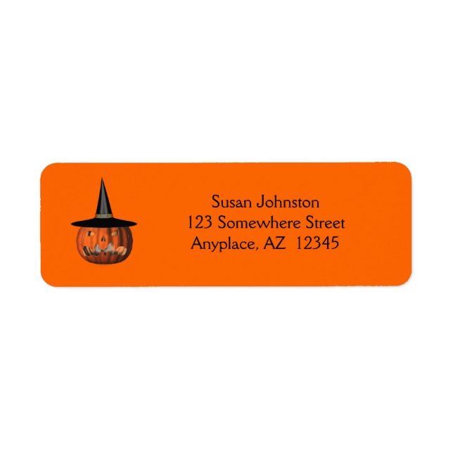 Mean Jack O Lantern Halloween Address Label (Front)