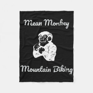 Mean Monkey Mountain Biking Fleece Blanket