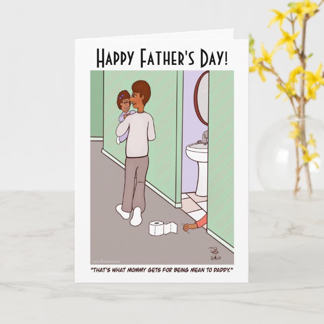 Mean Mummy Father's Day Greeting Card (Yellow Flower)