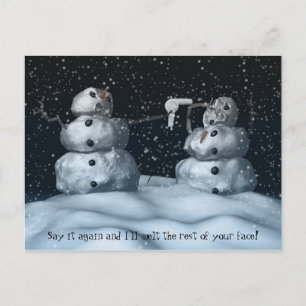 Mean Snowman Postcard