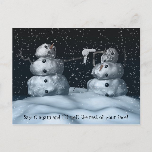 Mean Snowman Postcard (Front)