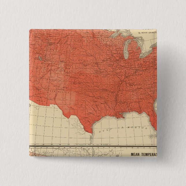 Mean temperature 15 cm square badge (Front)