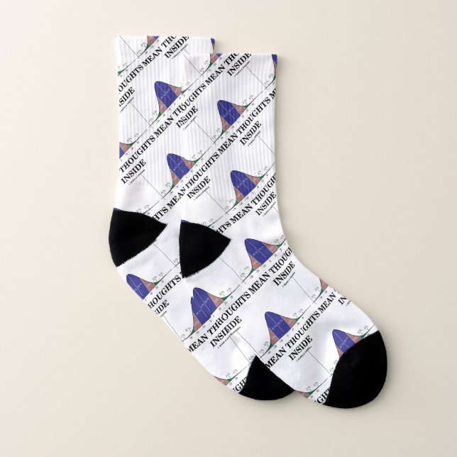 Mean Thoughts Inside Stats Geek Humour Socks (Pair)