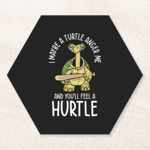 Mean Turtle Reptile Nature Turtle Lover Aquatic Paper Coaster