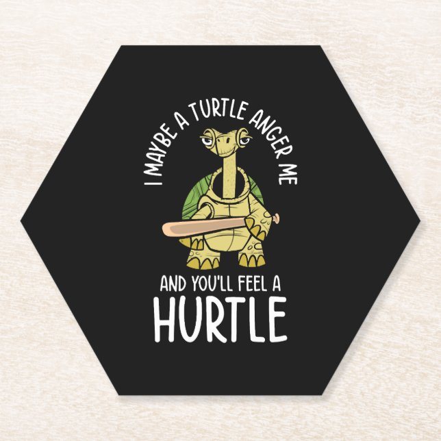 Mean Turtle Reptile Nature Turtle Lover Aquatic Paper Coaster (Front)