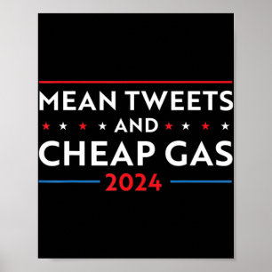 Mean Tweets And Cheap Gas Fun 2024 Pro Trump Poster