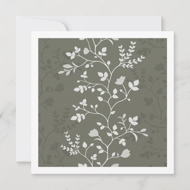 Meandering Florals Minimalist Botanical Card (Front)