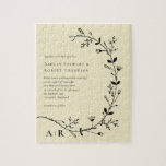 Meandering Vine Scroll Modern Wedding Invitation Jigsaw Puzzle<br><div class="desc">Turn your wedding invitation into a keepsake puzzle you can frame,  or keep in the box to play on your anniversary.</div>