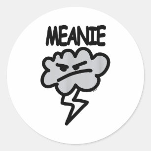 Meanie Cloud Lightning Funny Classic Round Sticker