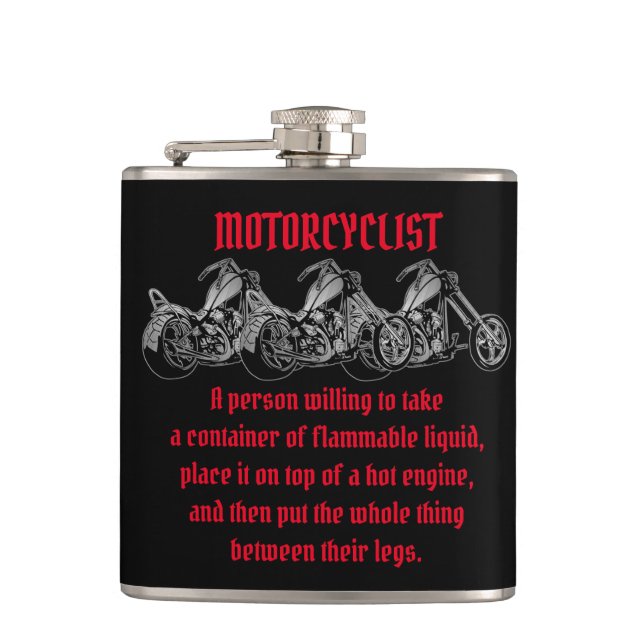 Meaning Of A Motorcyclist  Hip Flask (Front)