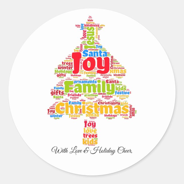 Meaning of Christmas, Xmas Tree Festive Sticker (Front)
