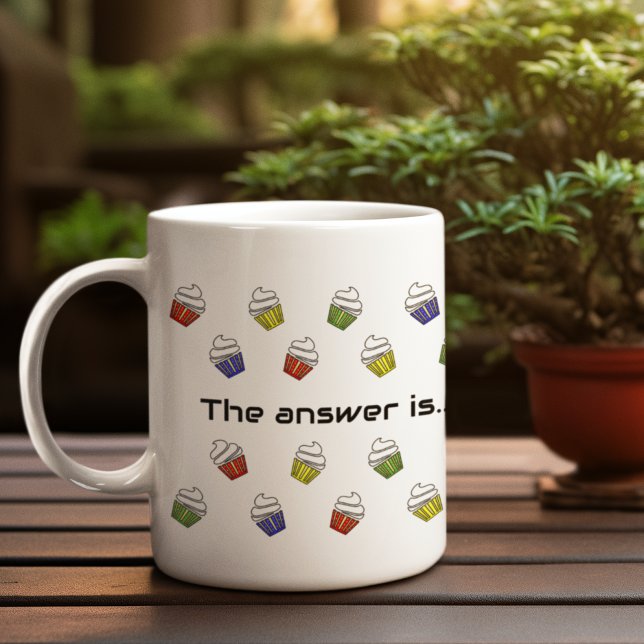Meaning of life 42 cupcakes coffee mug (Classic white mug option)