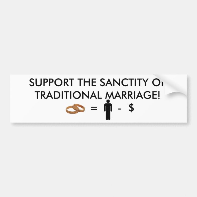 MEANING OF MARRIAGE BUMPER STICKER (Front)