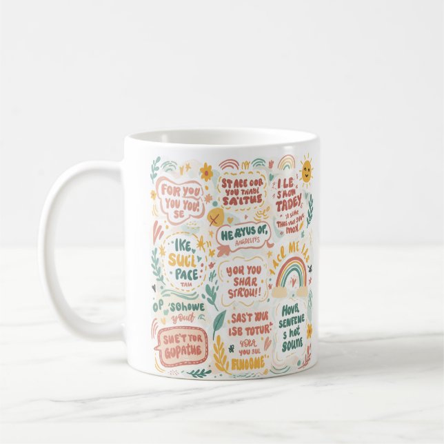 Meaningful Doodles for a Happy Home Coffee Mug (Left)