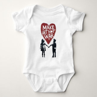 Meaningful Heart "MAKE ART NOT WAR" with Boy and G Baby Bodysuit
