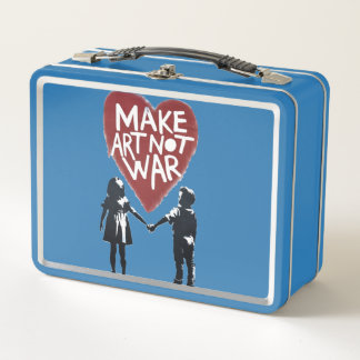 Meaningful Heart "MAKE ART NOT WAR" with Boy and G Metal Lunch Box