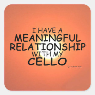 Meaningful Relationship Cello Square Sticker