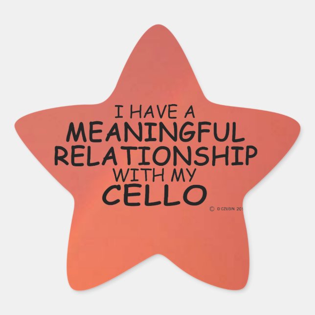 Meaningful Relationship Cello Star Sticker (Front)