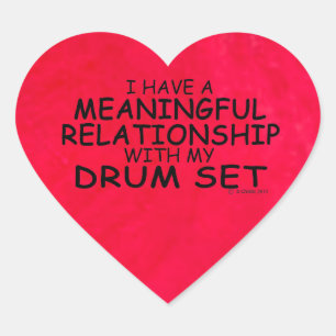 Meaningful Relationship Drum Set Heart Sticker