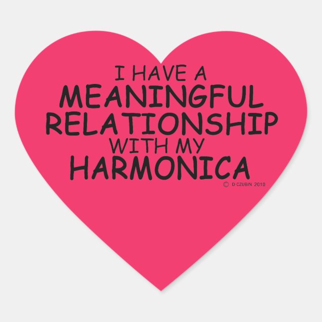 Meaningful Relationship Harmonica Heart Sticker (Front)