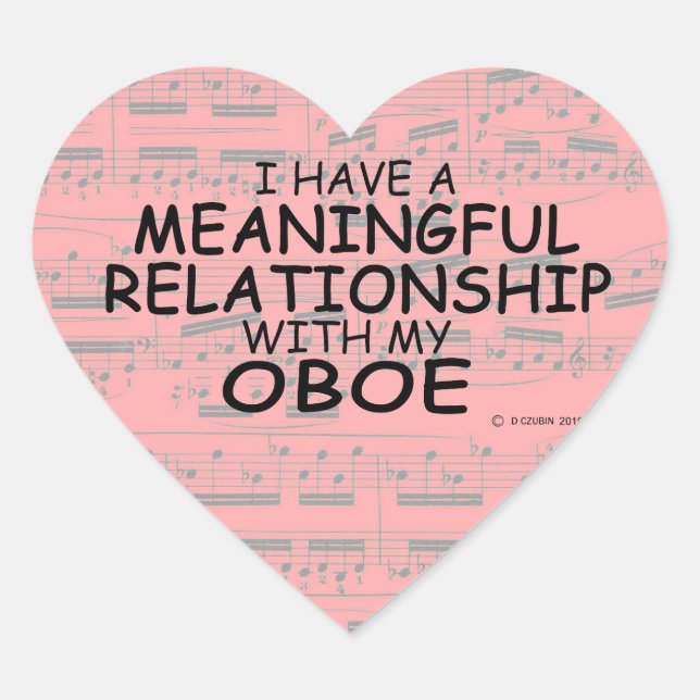 Meaningful Relationship Oboe Heart Sticker (Front)