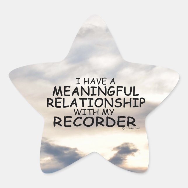 Meaningful Relationship Recorder Star Sticker (Front)