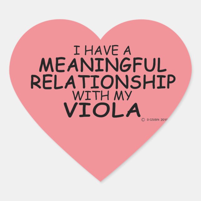Meaningful Relationship Viola Heart Sticker (Front)