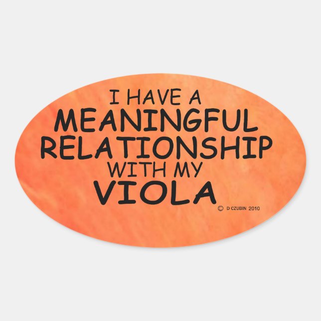 Meaningful Relationship Viola Oval Sticker (Front)
