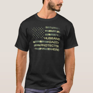Means Husband Daddy Protector Hero Father's Day Fl T-Shirt