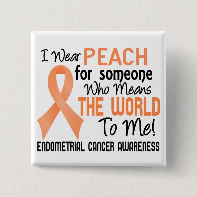 Means The World To Me 2 Endometrial Cancer 15 Cm Square Badge (Front)