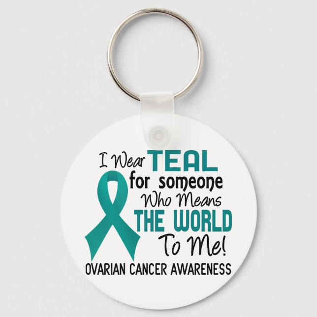 Means The World To Me 2 Ovarian Cancer Key Ring (Front)