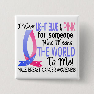Means The World To Me Male Breast Cancer 15 Cm Square Badge